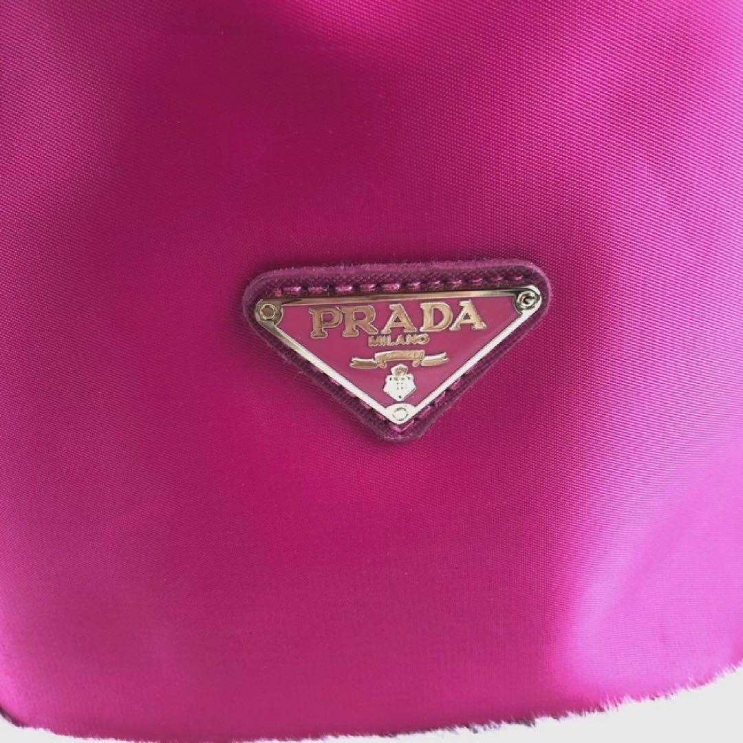 ✨PRADA ノベルティ 巾着型 ナイロン ポーチ ピンク✨