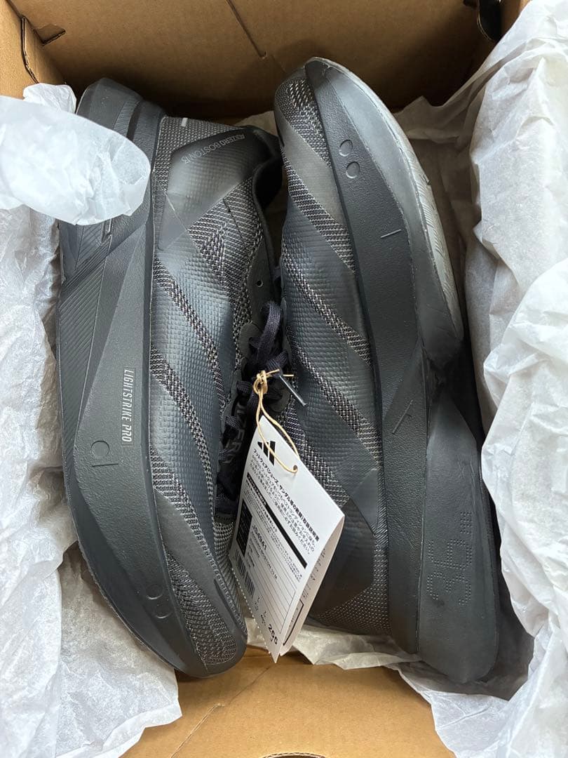 【美品】adidas　アディゼロ　ボストン13　25.5センチ　ブラック