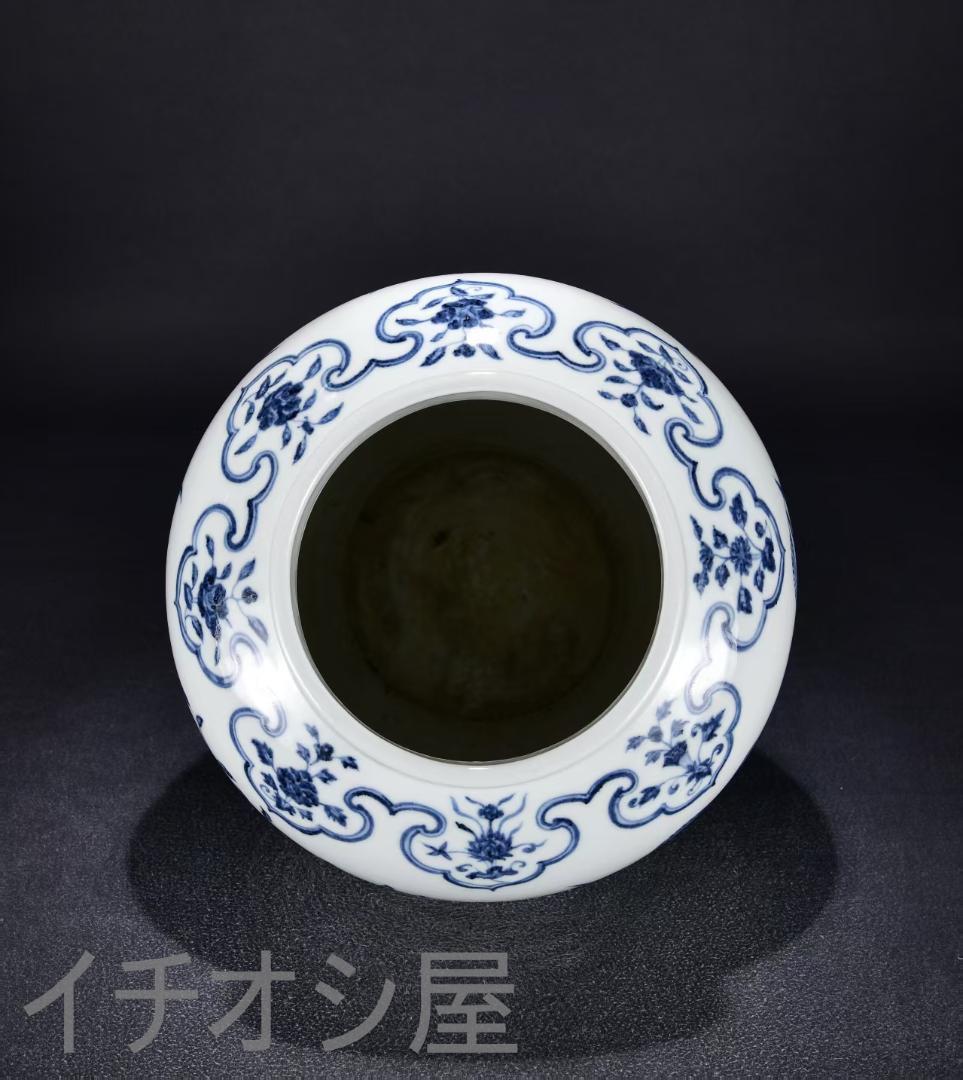 中国古美術『青花 花鳥図 罐 』染付 陶磁器 壺 唐物 古玩 骨董 蔵出し 花瓶