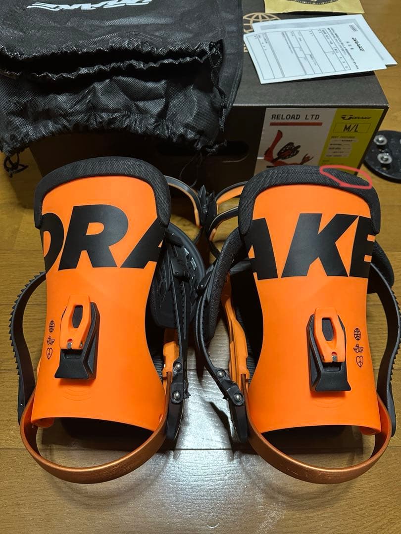 DRAKE RELOAD LTD スノーボードビンディング M/L オレンジ