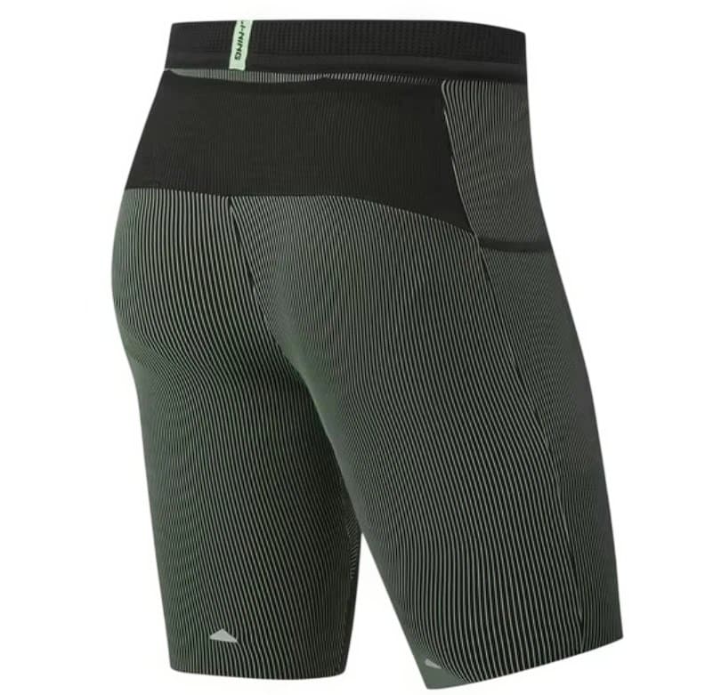 【Lサイズ】Li-Ning リーニン ランニングタイツ（黒X緑）
