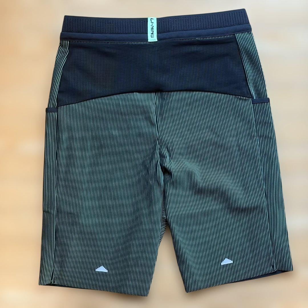 【Lサイズ】Li-Ning リーニン ランニングタイツ（黒X緑）