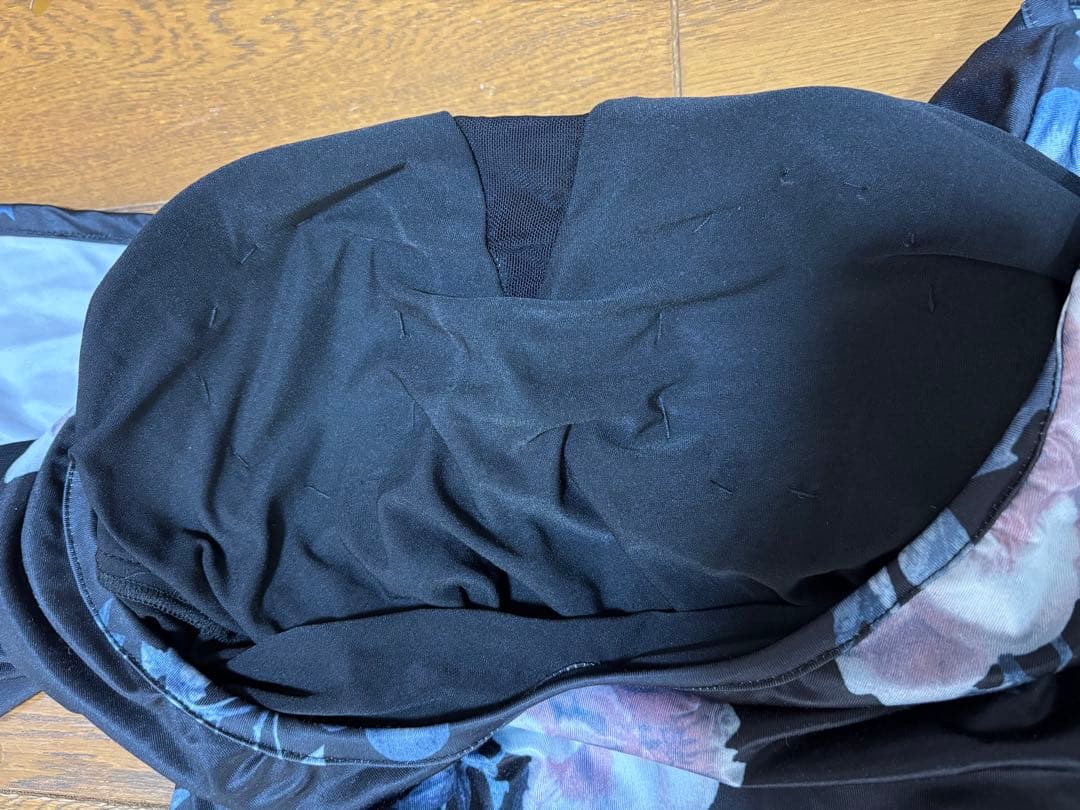 社交ダンス用 黒花柄ドレス