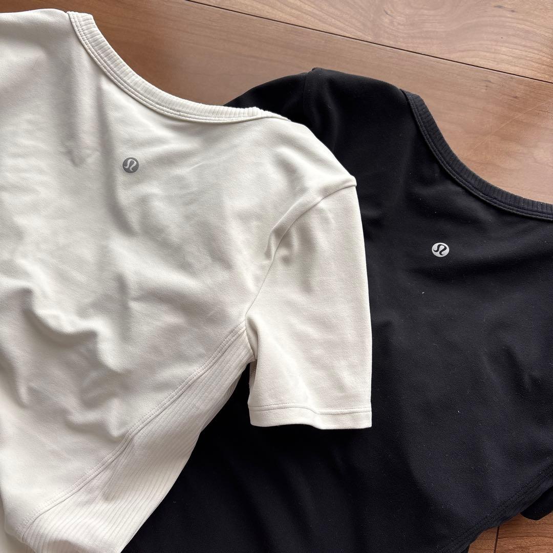 ルルレモン　スムースアンドリブ Nulu スクープネックTシャツ