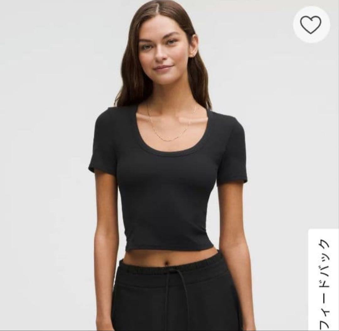 ルルレモン　スムースアンドリブ Nulu スクープネックTシャツ