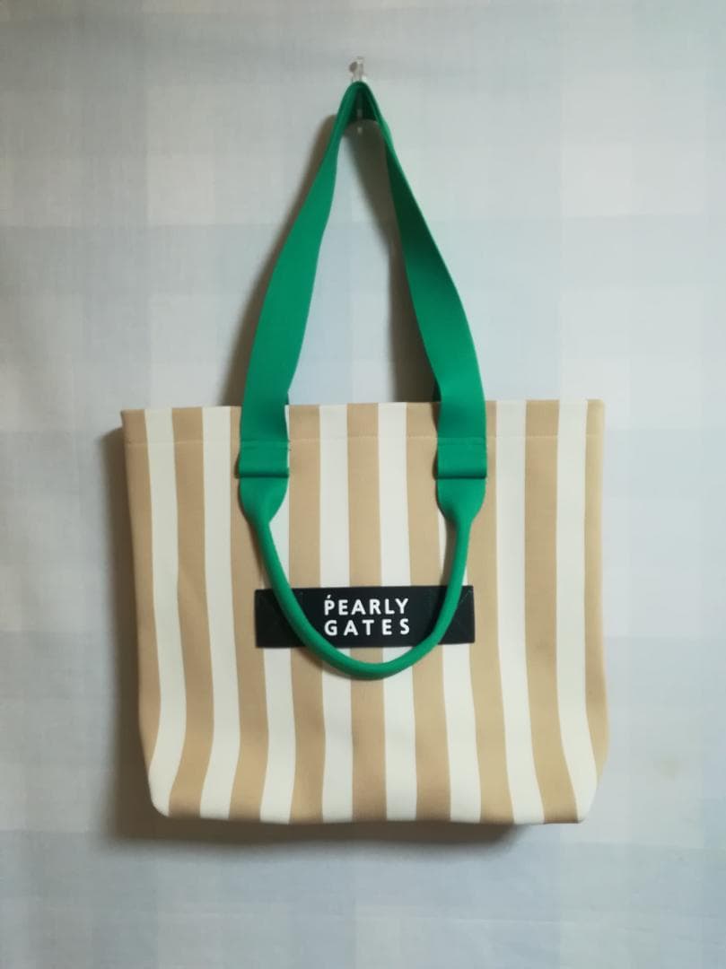 PEARLY GATES 2WAYストライプ トートバッグ ベージュ
