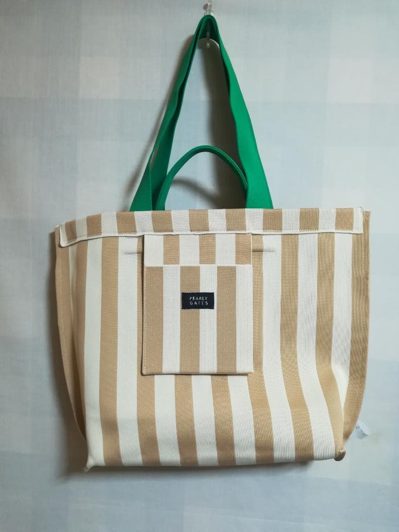 PEARLY GATES 2WAYストライプ トートバッグ ベージュ