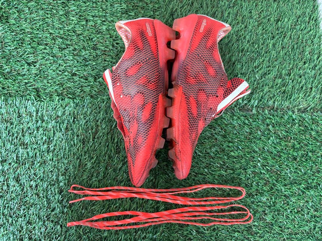 adidas アディゼロF50ソーラーレッド×ランニングホワイトサッカースパイク