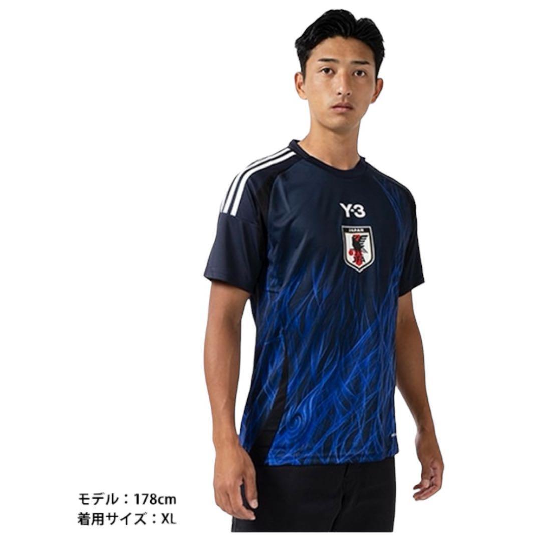 【タグ付】Y-3 サッカー日本代表 レプリカユニフォーム 炎柄 半袖 Lサイズ
