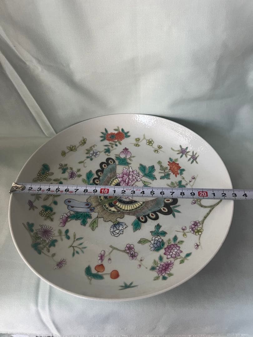 古美术 五彩皿 古美術 在銘 直径23cm