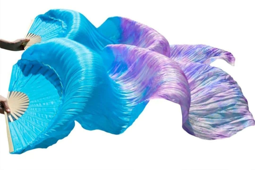 シルク ファンベール ベリーダンス 衣装 Silk FanVeil 水色 青