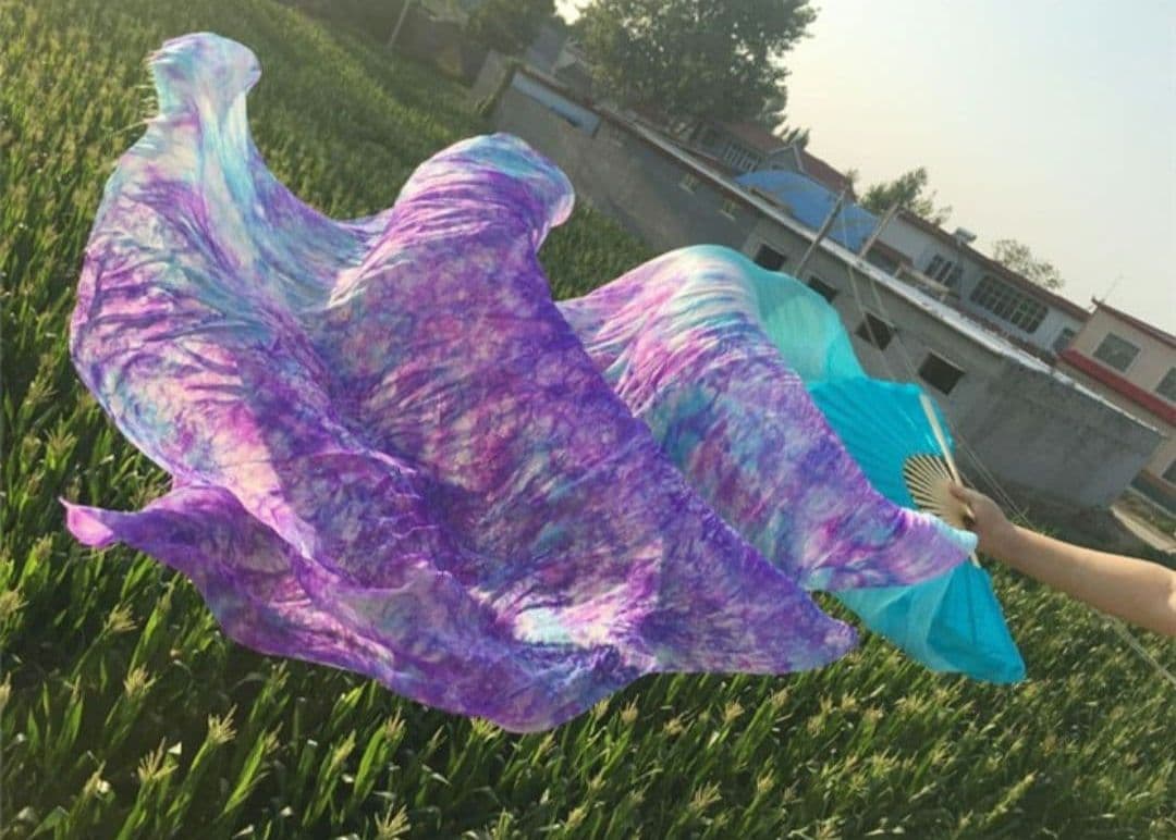 シルク ファンベール ベリーダンス 衣装 Silk FanVeil 水色 青