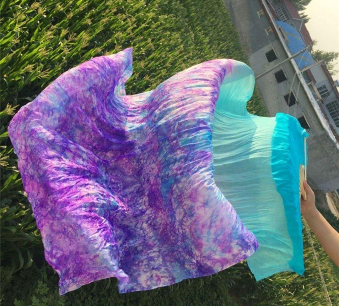 シルク ファンベール ベリーダンス 衣装 Silk FanVeil 水色 青