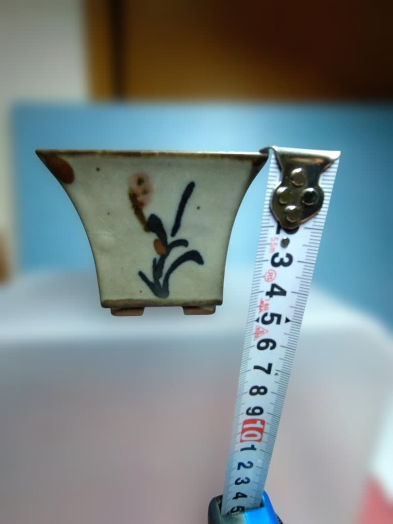 花模様 陶器鉢 四角形