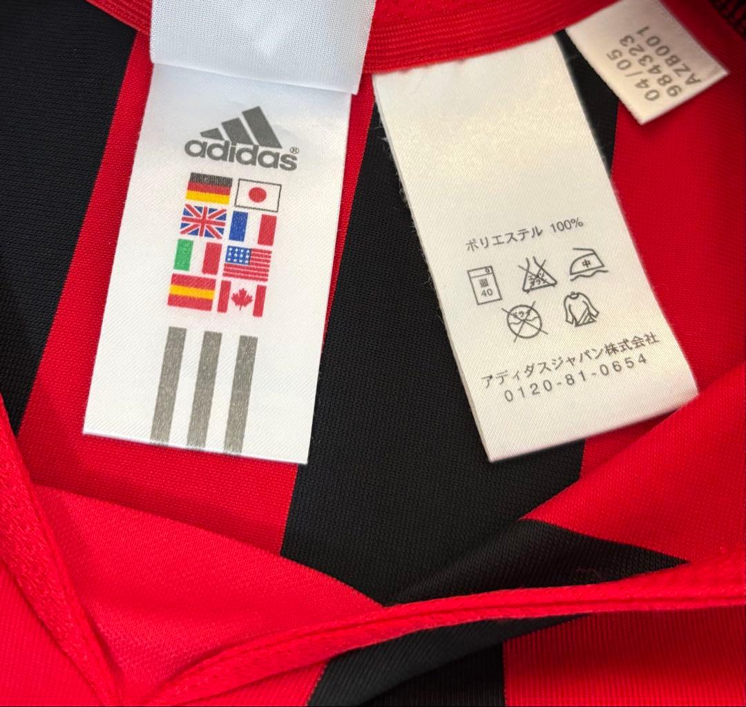 adidasアディダス ACミラン　刺繍ロゴ　ユニホーム　ゲームシャツ