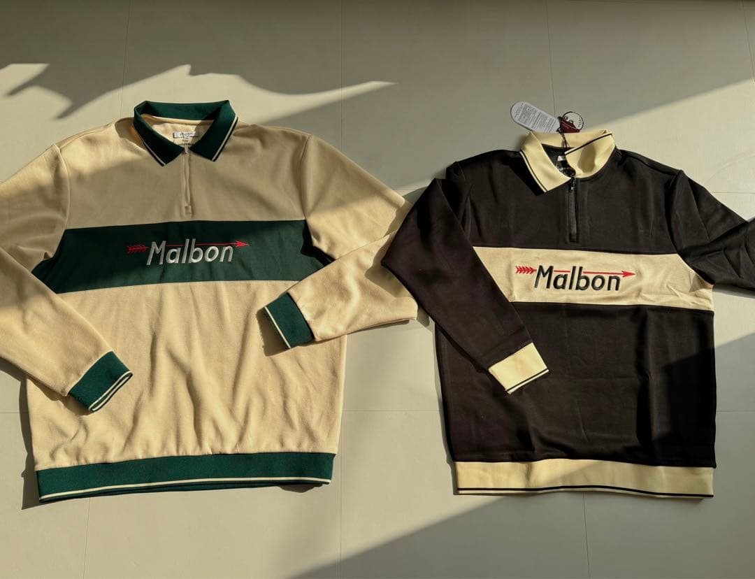 即日発送Malbon メンズハーフジップ トップスゴルフウェアスウェットXL