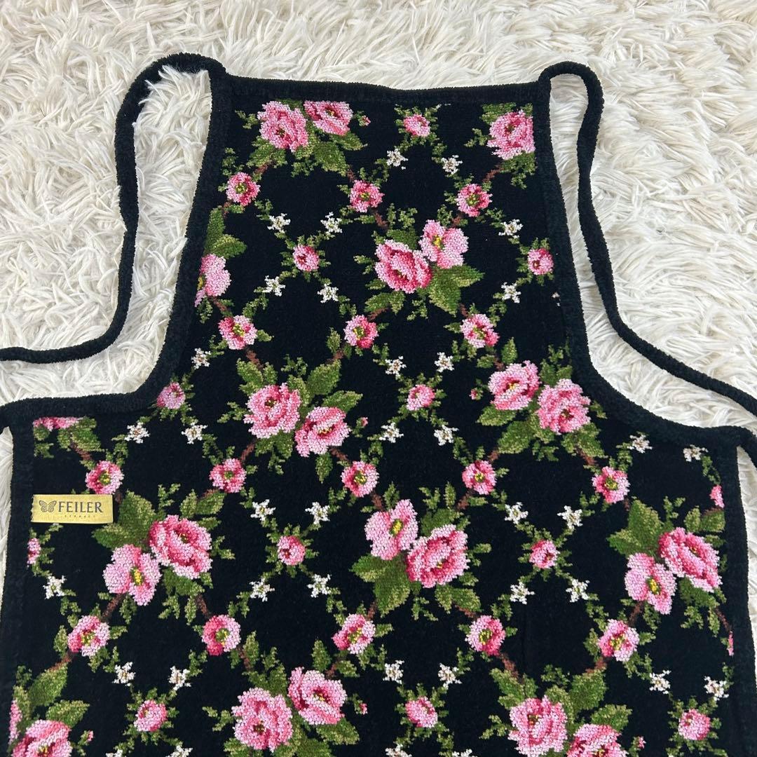未使用級 フェイラー 花柄 エプロン