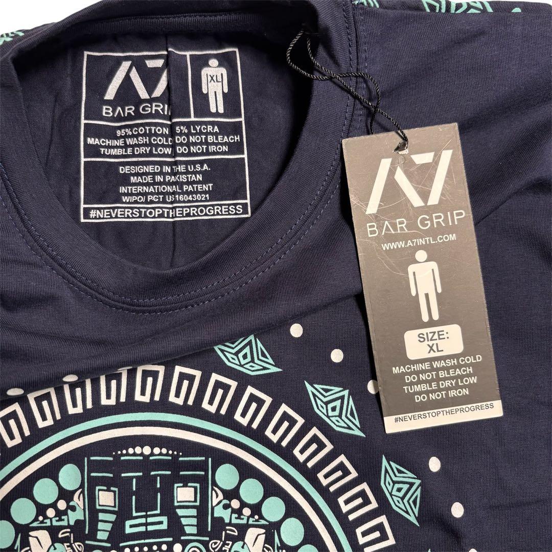 タグ付 A7 バーグリップTシャツ アステカ XL パワーリフティング ネイビー