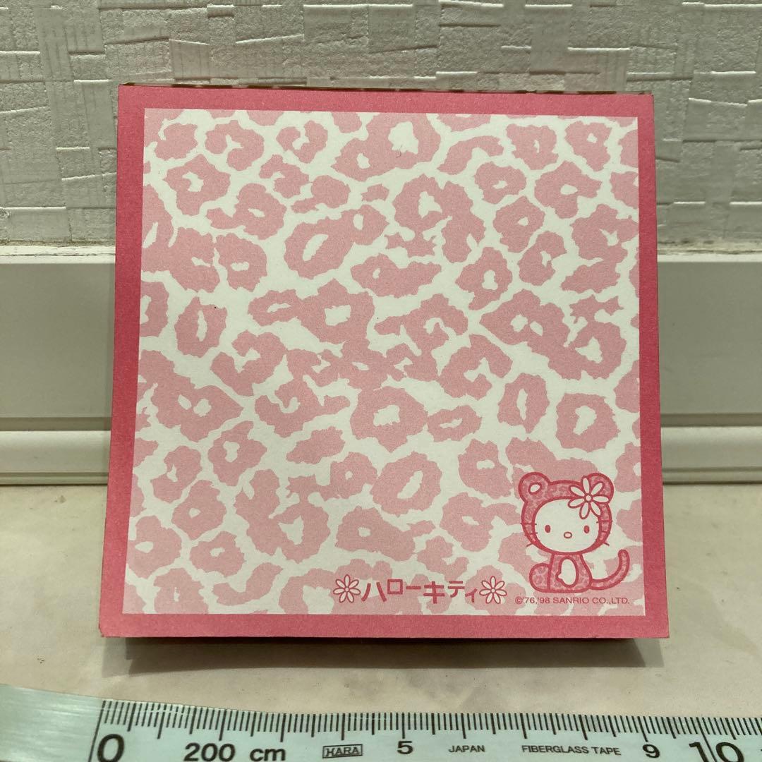 レトロ《1998年ハローキティ メモ帳》Kitty☆Vivitix ヒョウ柄