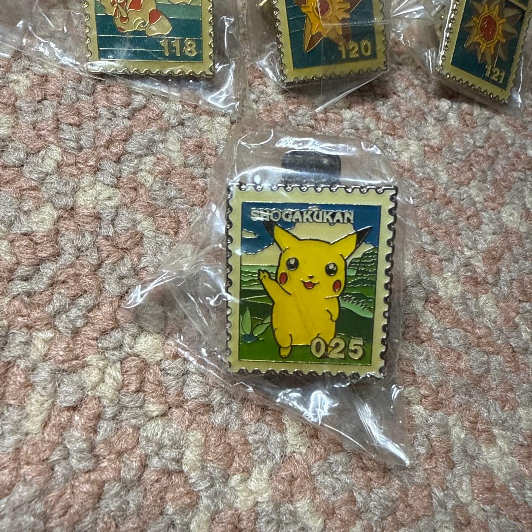 レトロ 未開封 50個セット ポケモン スタンプバッジ 切手型 ピンズ バッジ