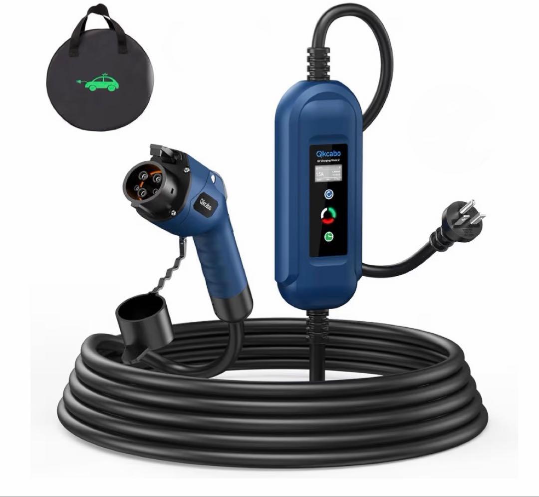 Qkcabo 1.6KW 電気自動車 充電ケーブル 充電器 100V-125V