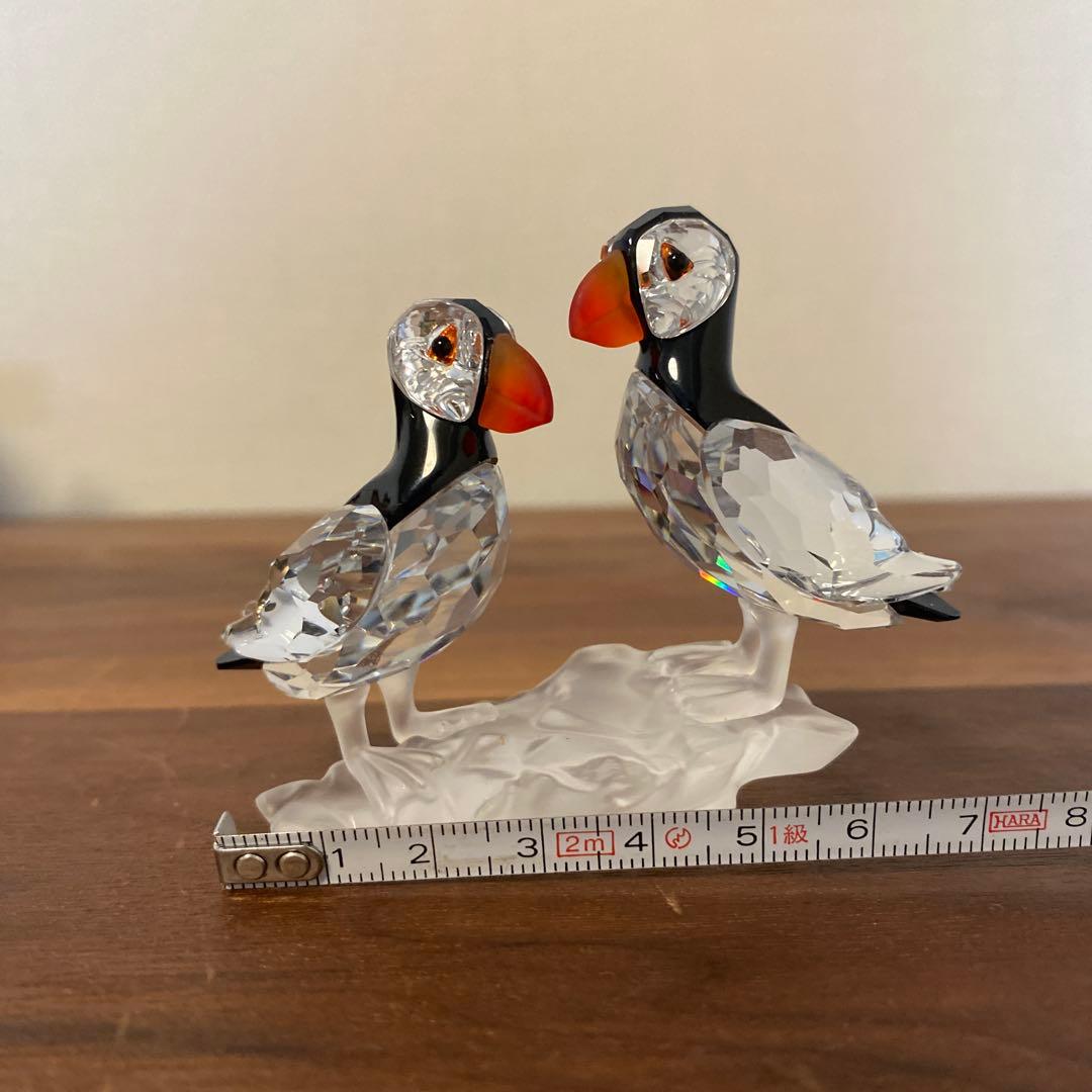 スワロフスキー置物　鳥　ツノメドリ