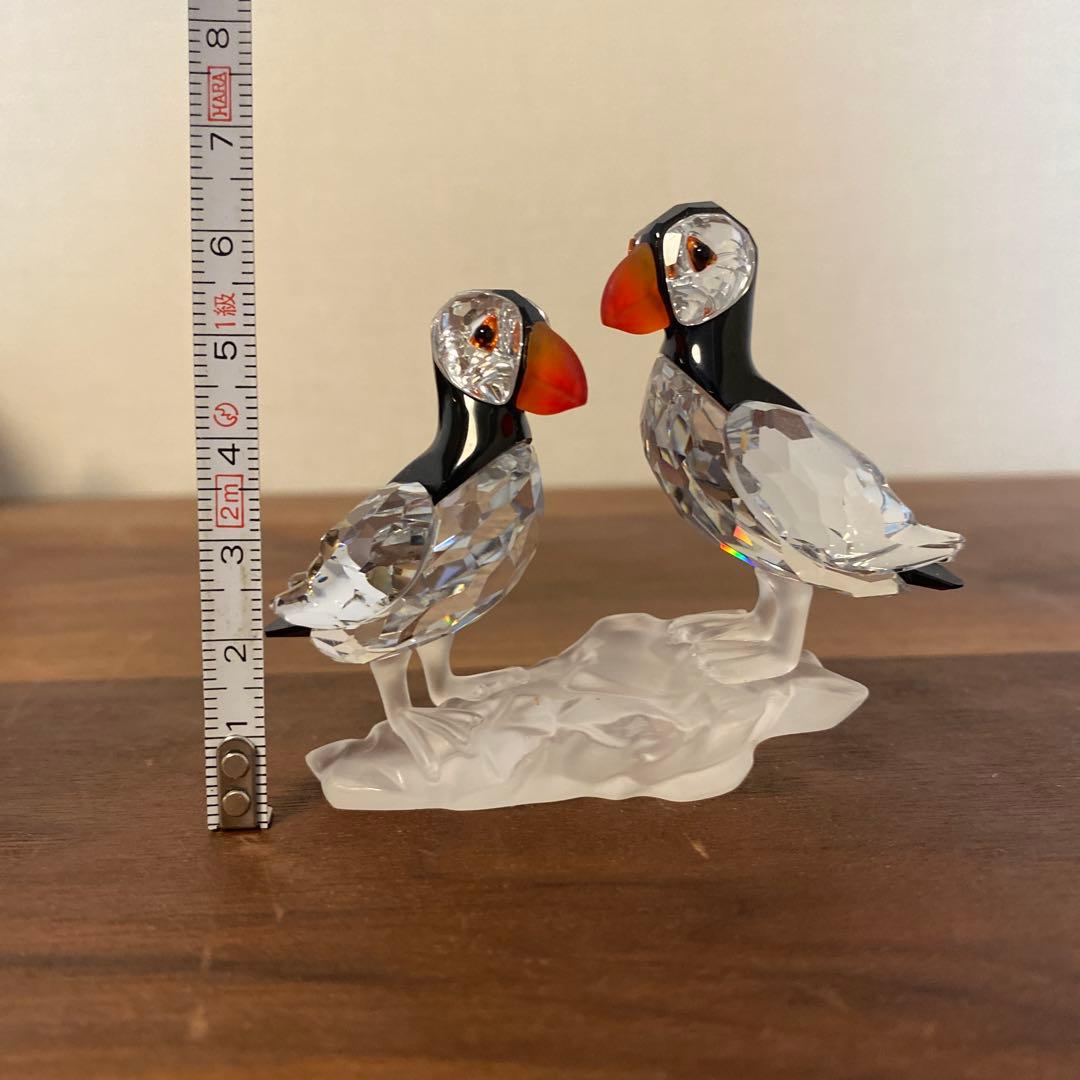 スワロフスキー置物　鳥　ツノメドリ