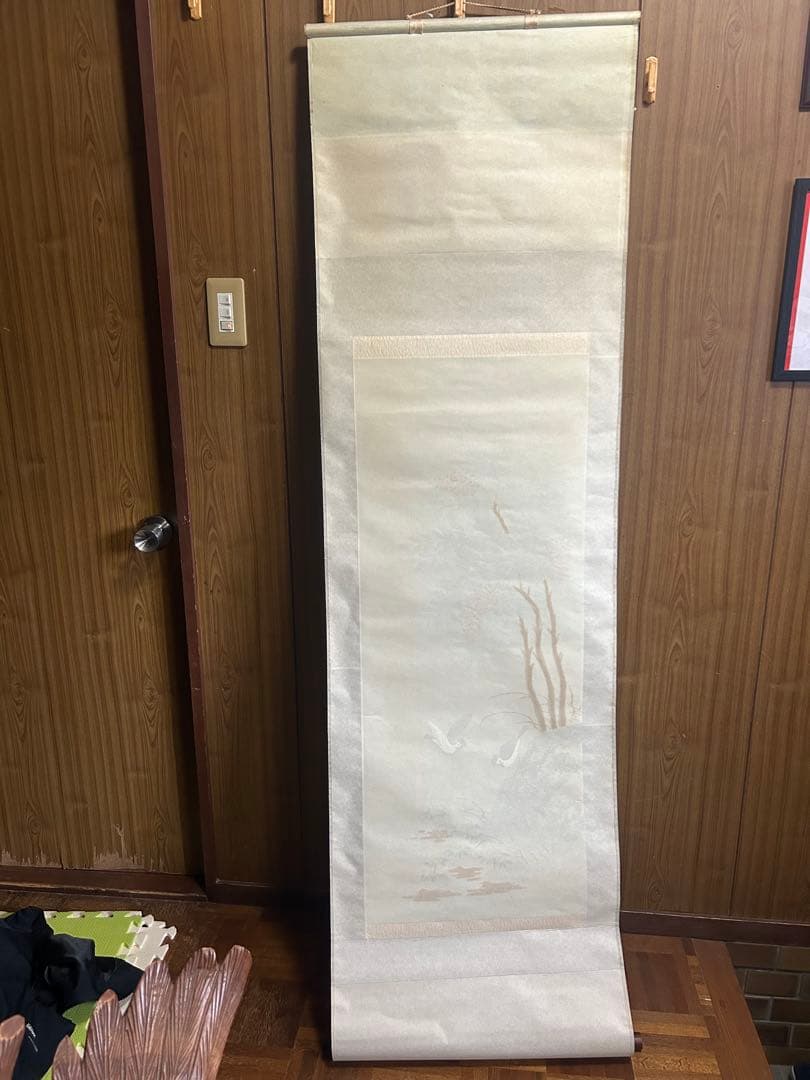 掛軸　南天福寿　松仙　希少
