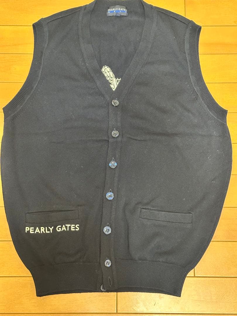 PEARLY GATES ネイビー ニットベストメンズパーリーゲイツ