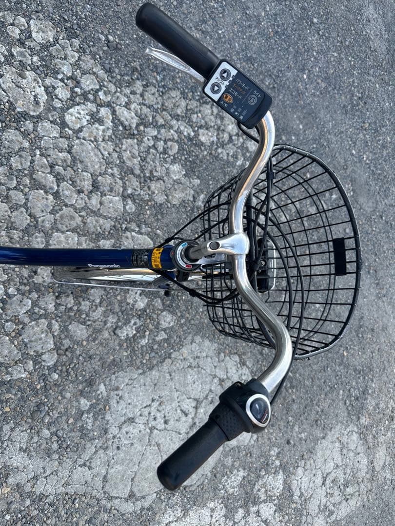 パナソニック電動アシスト自転車 青色 前バスケット付き