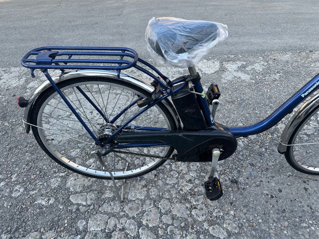 パナソニック電動アシスト自転車 青色 前バスケット付き