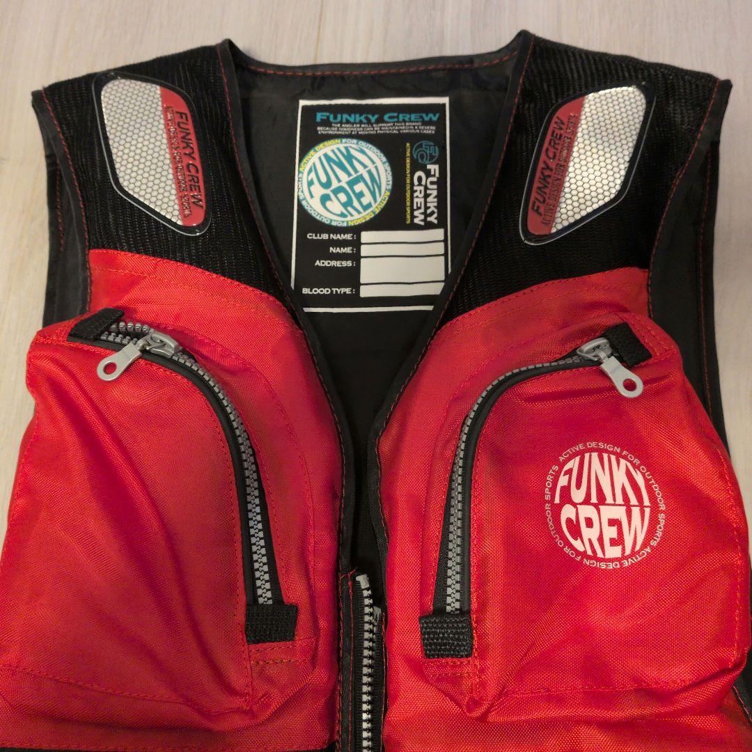 FUNKY CREW フィッシングベスト 黒と赤　２つセット