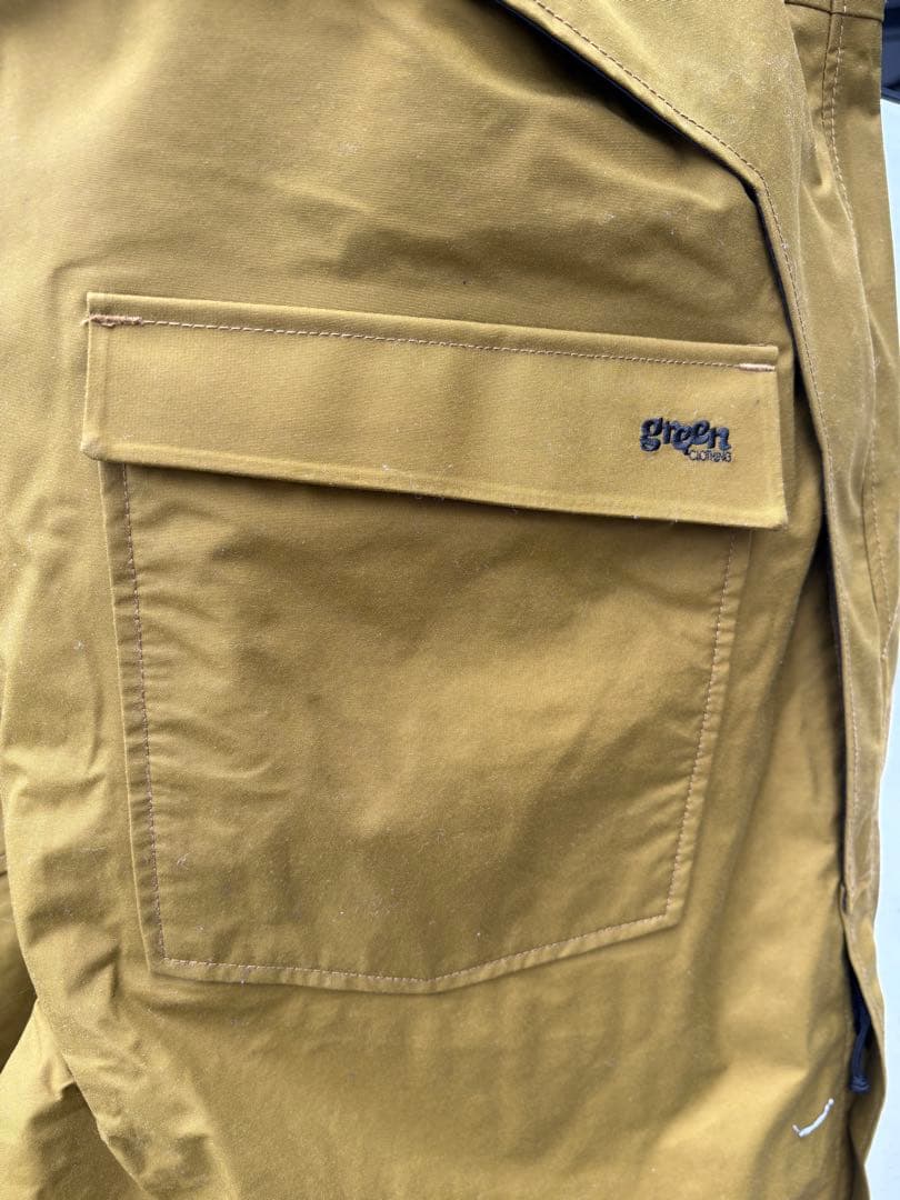 スノーボード GREEN CLOTHING BIB PANTS Lsize Khaki