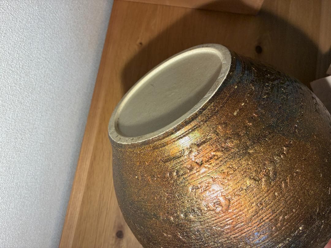 113 [箱付き] 金箔工芸 古代宝 古錦壺 花瓶