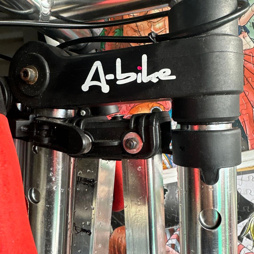 A-bike 折りたたみ自転車 シルバー/レッド