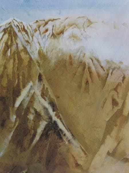 奥村　土牛、谷川岳、希少な画集より、新品高級額装付、版上サイン入り