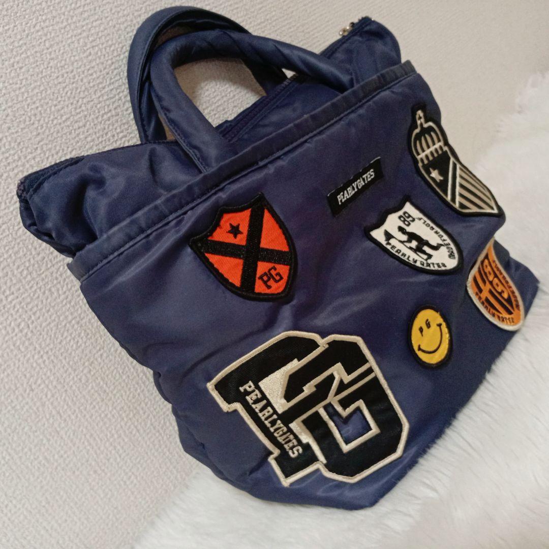 パーリーゲイツ ロッカーバッグ ワッペン ゴルフ ネイビー　トートバック　紺
