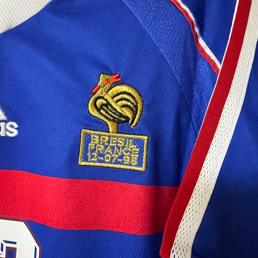 フランス代表1998年アンリホームサッカーユニフォームfootball襟付き
