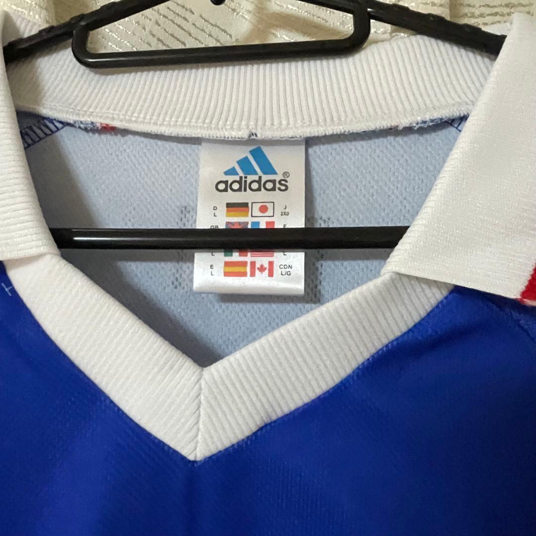 フランス代表1998年アンリホームサッカーユニフォームfootball襟付き