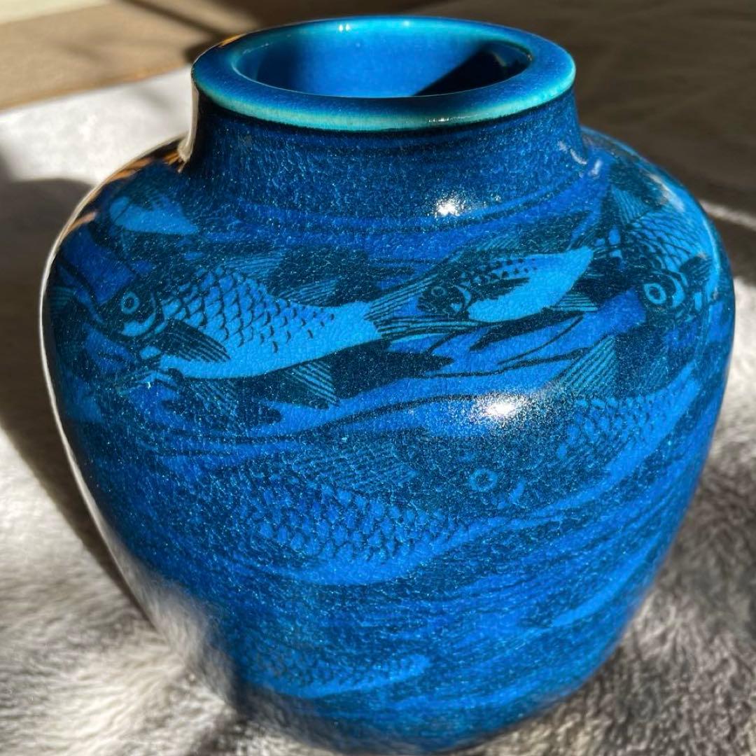 魚群の模様・花瓶・1969-1974・18cm・ 