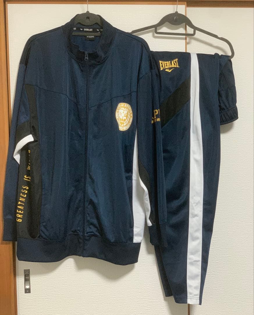 EVERLAST×新日本プロレス ジャージ上下 ネイビー4L