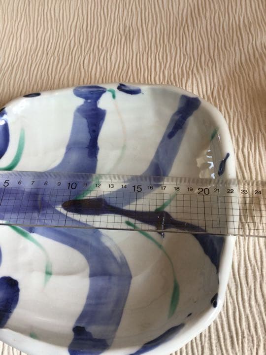 赤地健　染付角皿　九谷焼
