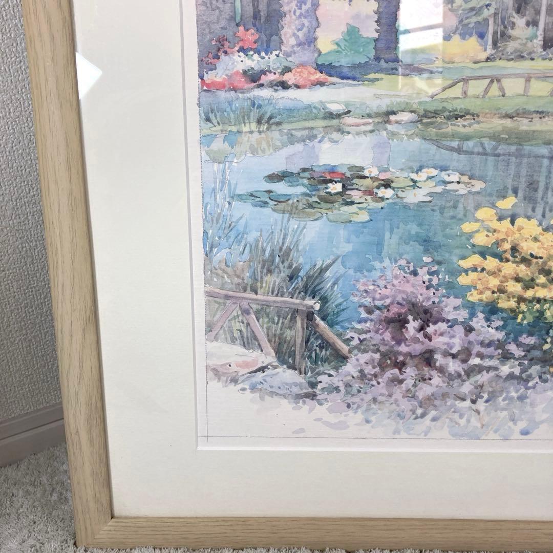 M. Marten 額装アート　公園　風景画 イタリア作家　複製作品