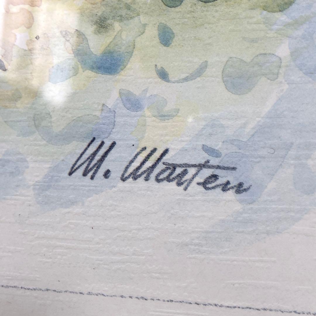 M. Marten 額装アート　公園　風景画 イタリア作家　複製作品