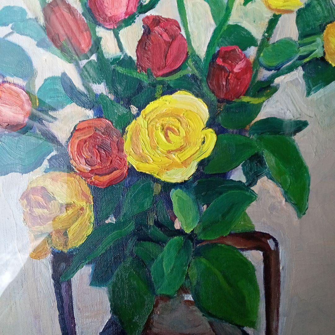 油彩画 薔薇の絵