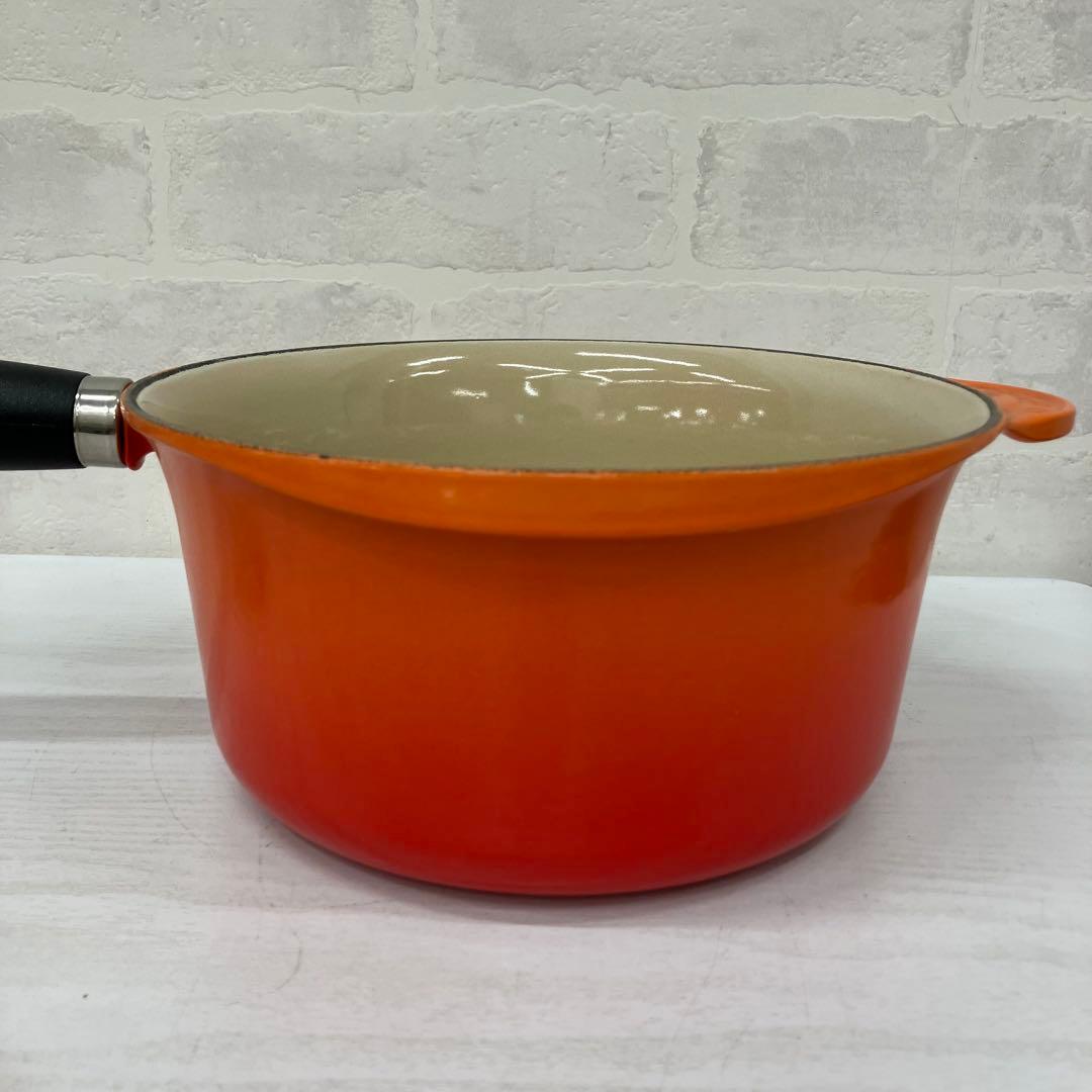 LE CREUSET オレンジ 片手鍋　ソースパン　箱付き　20cm