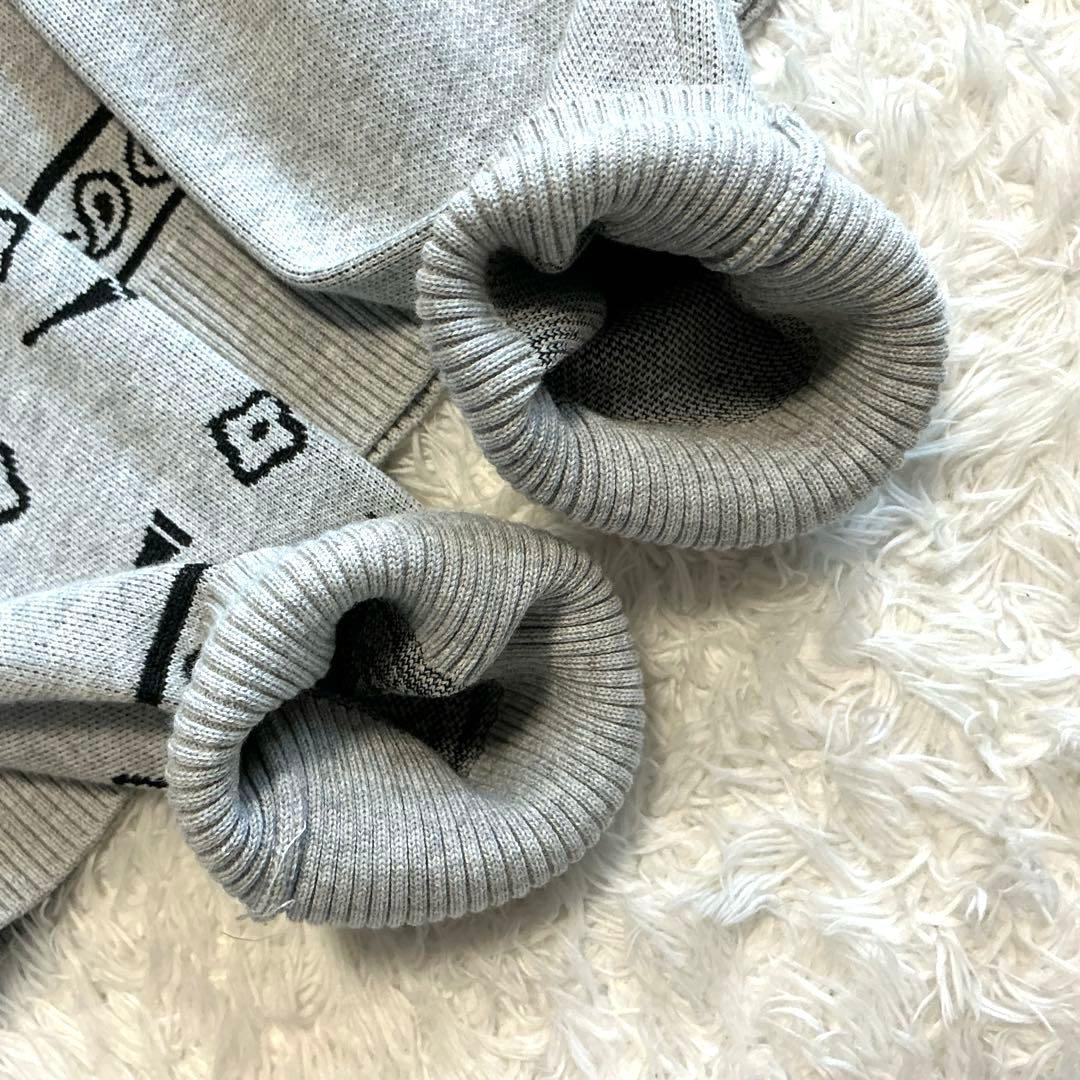 【美品】PEARLY GATES クルーネックニットプルオーバー　ライトグレー