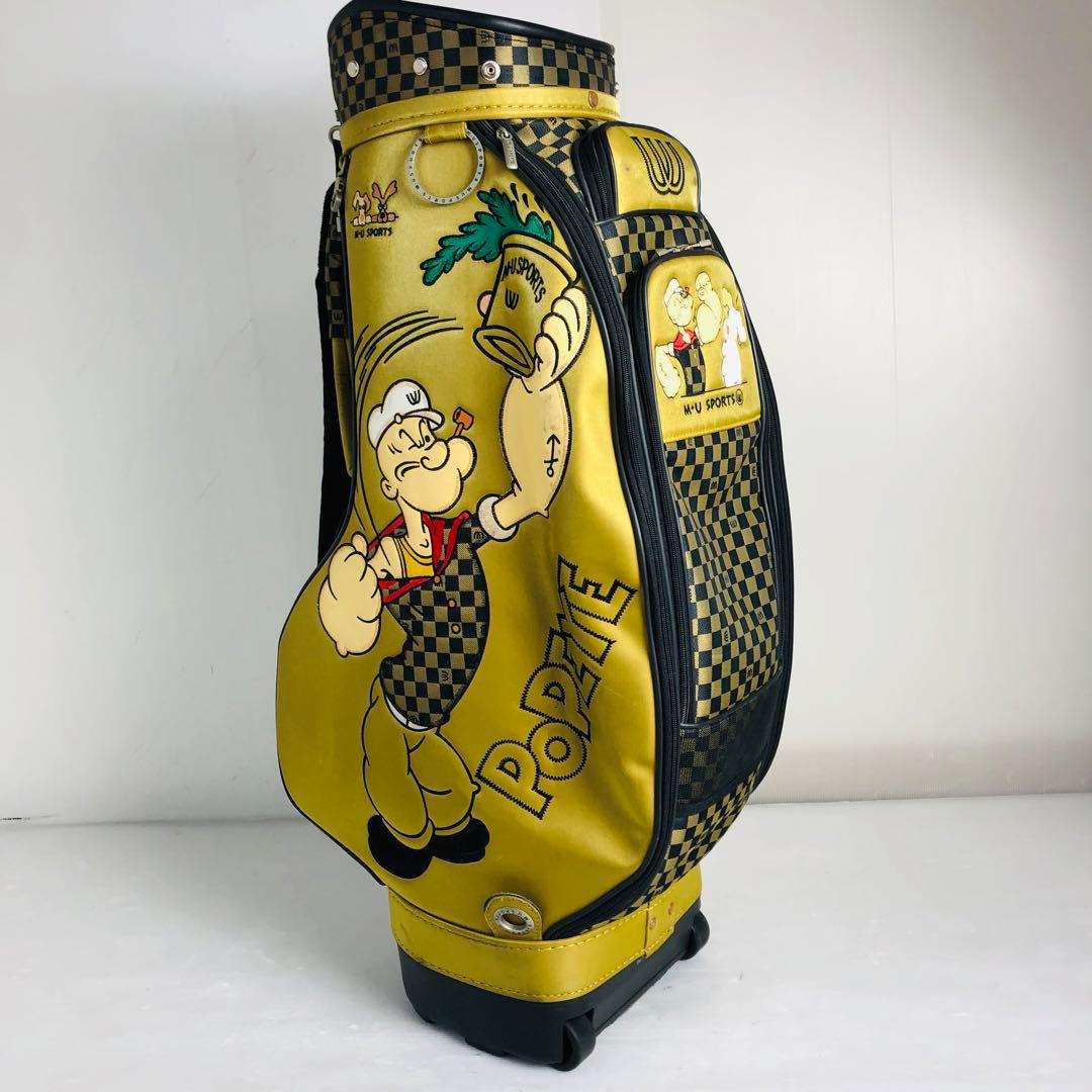 希少 エムユースポーツ☆ポパイ キャディバッグ ゴルフバック カートタイプ