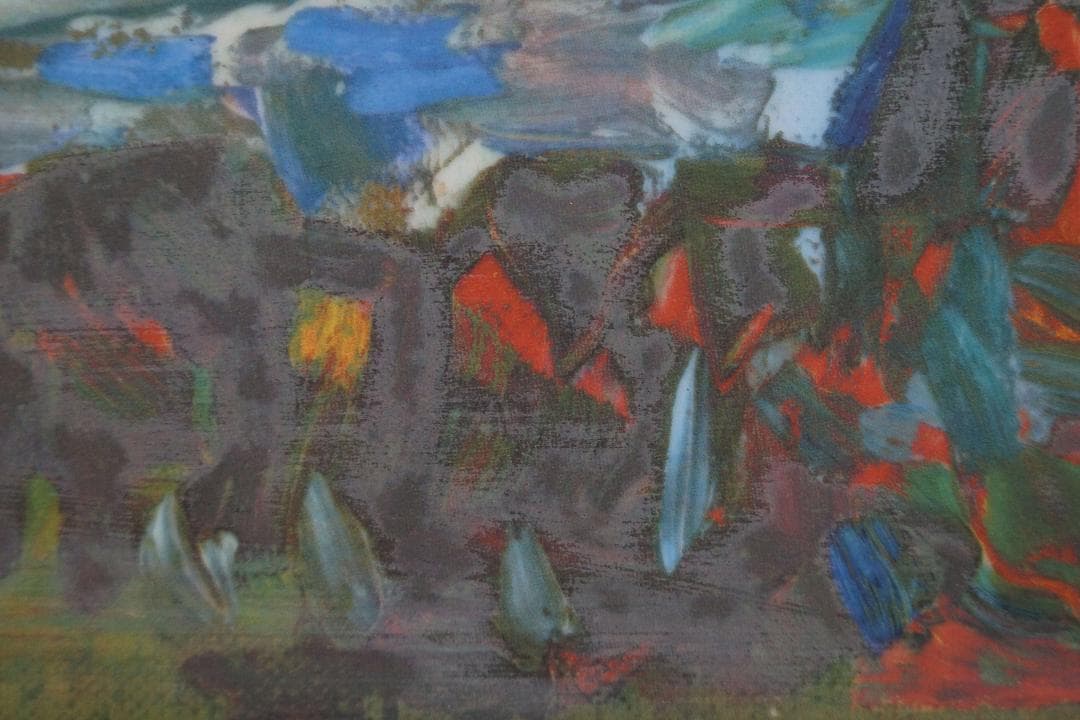 鳴海製陶（NARUMI）洋画家 小林和作『海 荒磯』陶板画 木製額縁付