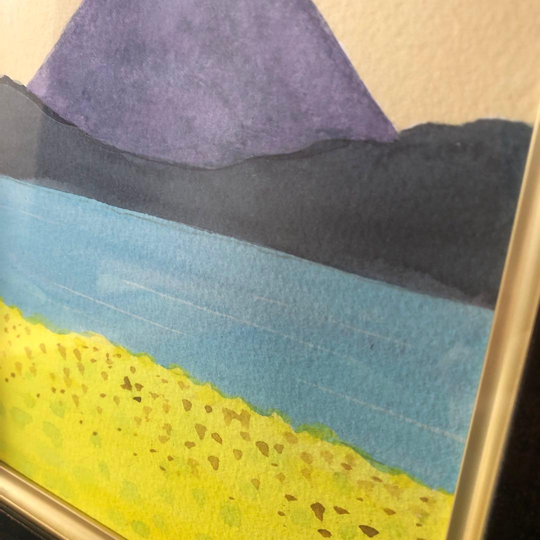 絵画　吉野晁生（よしのあさお）　タイトル「開聞の春」（鹿児島）